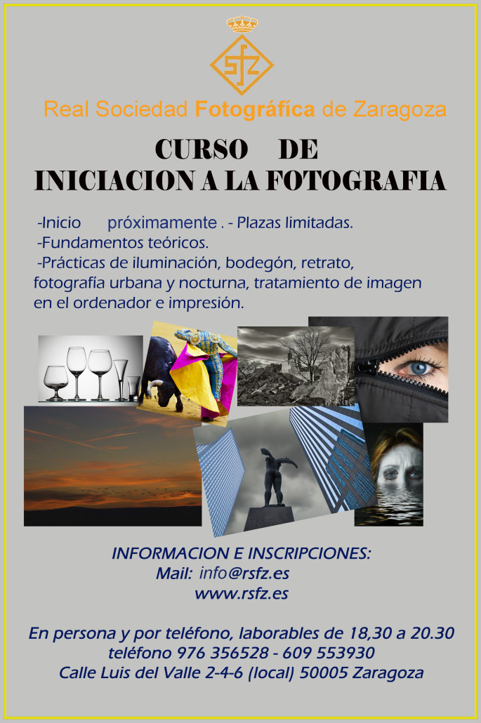 Cartel Información Curso de Iniciación a la Fotografía